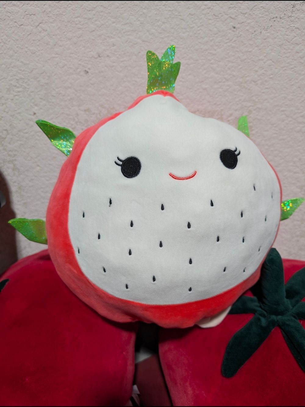 Squishmallows Red White Green Dragonfruit/Dragon Plush